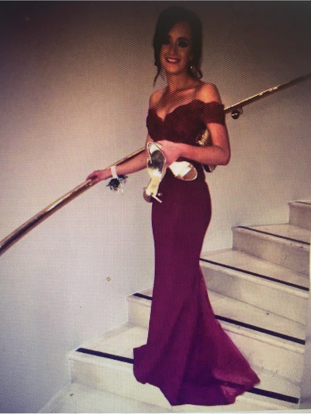 Off-Shoulder Fuchsia  Evening Gown- Custom Made and Dyed